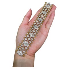 NWT $75,000 18KT Magnifico e raro bracciale con diamanti gialli e bianchi di fantasia