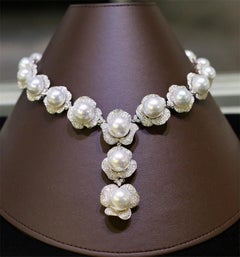 NWT $75, 000 Important 18KT Gold Fancy South Sea Large Pearl Diamond Necklace