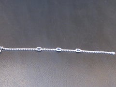 NWT $8, 000 18KT Gold Glittering Fancy Blue Sapphire Diamond Tennis Bracelet