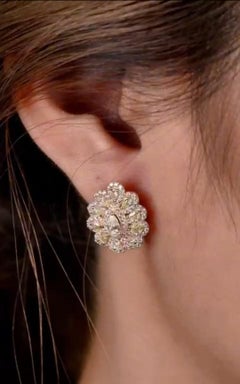NWT $8, 100 18KT Gold Fancy Glittering Gorgeous Yellow Diamond Earrings
