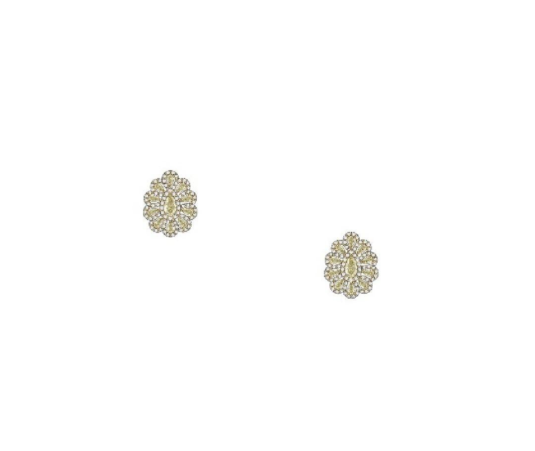 NWT $8, 100 18KT Gold Fancy Glittering Gorgeous Yellow Diamond Earrings In New Condition For Sale In New York, NY