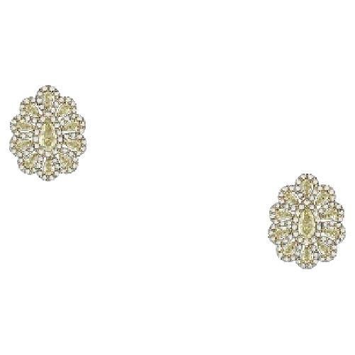 NWT $8, 100 18KT Gold Fancy Glittering Gorgeous Yellow Diamond Earrings