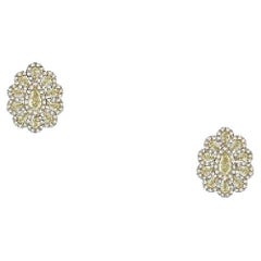 NWT $8, 100 18KT Gold Fancy Glittering Gorgeous Yellow Diamond Earrings