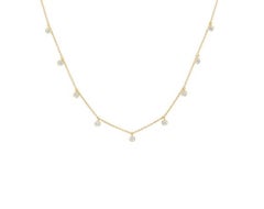 NWT $8, 500 18KT Gold 1CT Fancy Glittering Solitaire Fringe Diamond Necklace