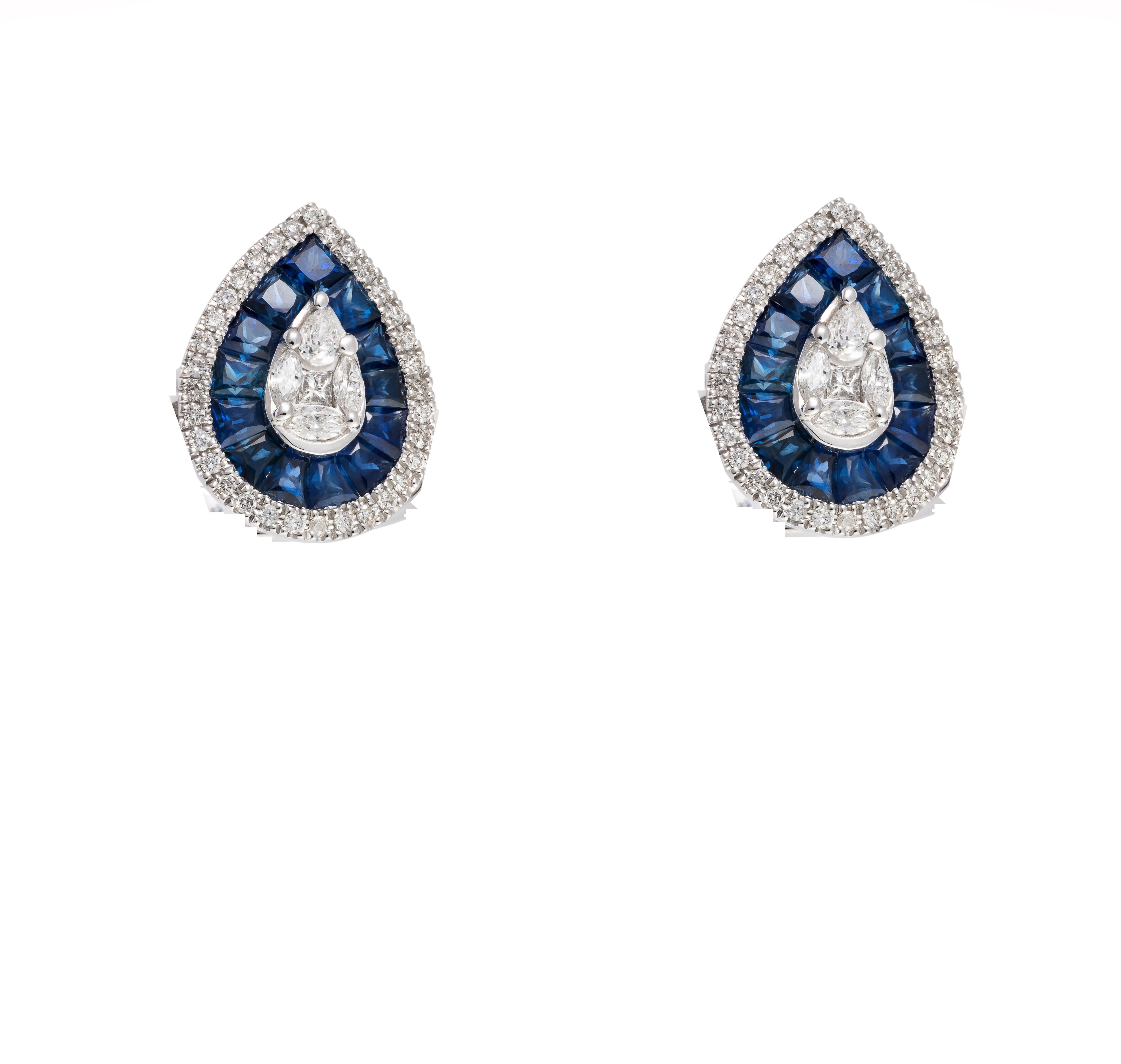 Il seguente articolo che offriamo è questo raro e importante orecchino in oro 18KT, splendido e scintillante, magnifico zaffiro taglio principessa. Gli orecchini contengono oltre 3,50 carati di splendidi zaffiri blu e diamanti! Questi splendidi
