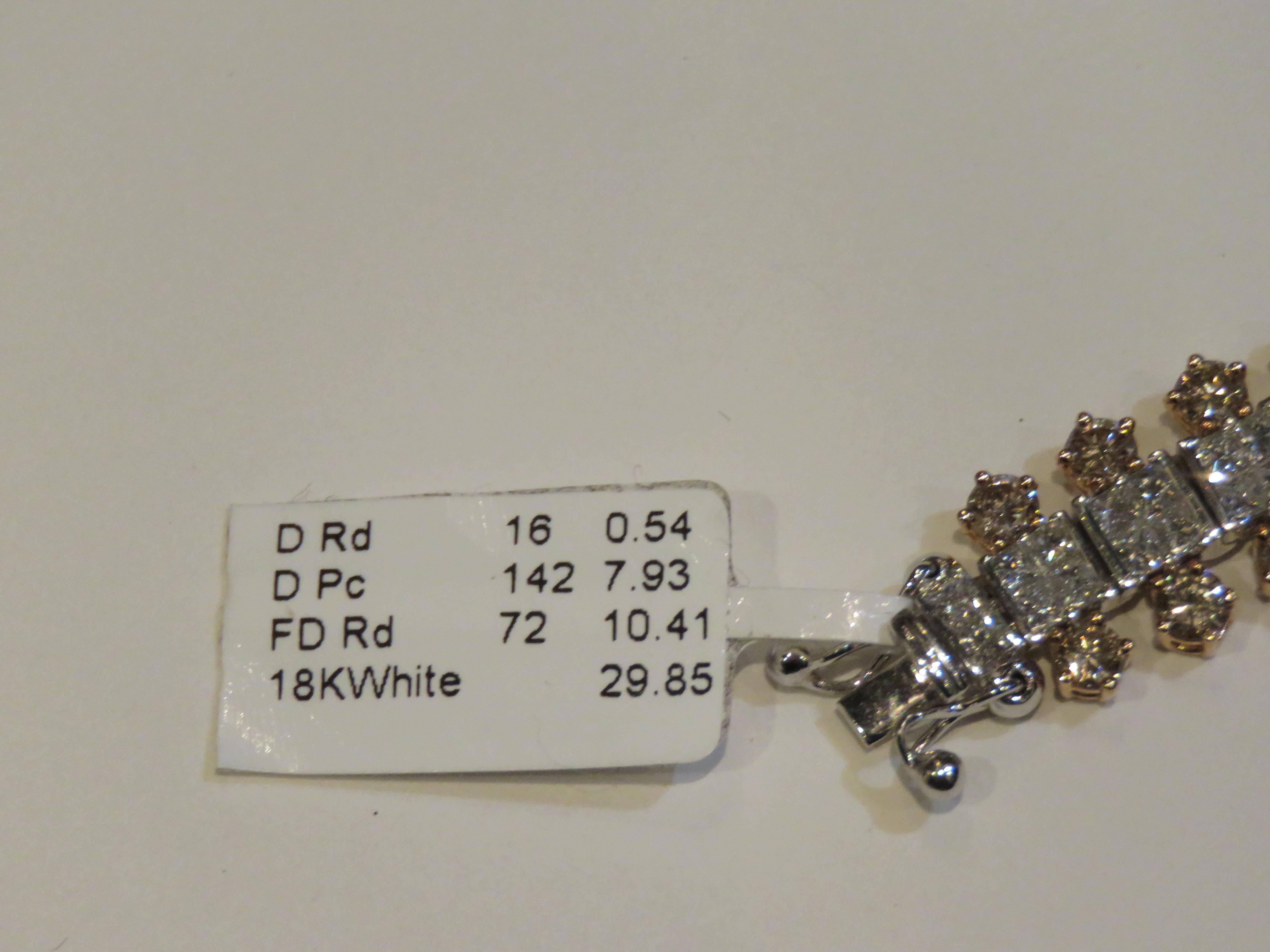 NWT $80, 900 Importante 18KT Magnífico 18.50CT Fancy Cognac Pulsera de Diamantes Corte mixto en venta