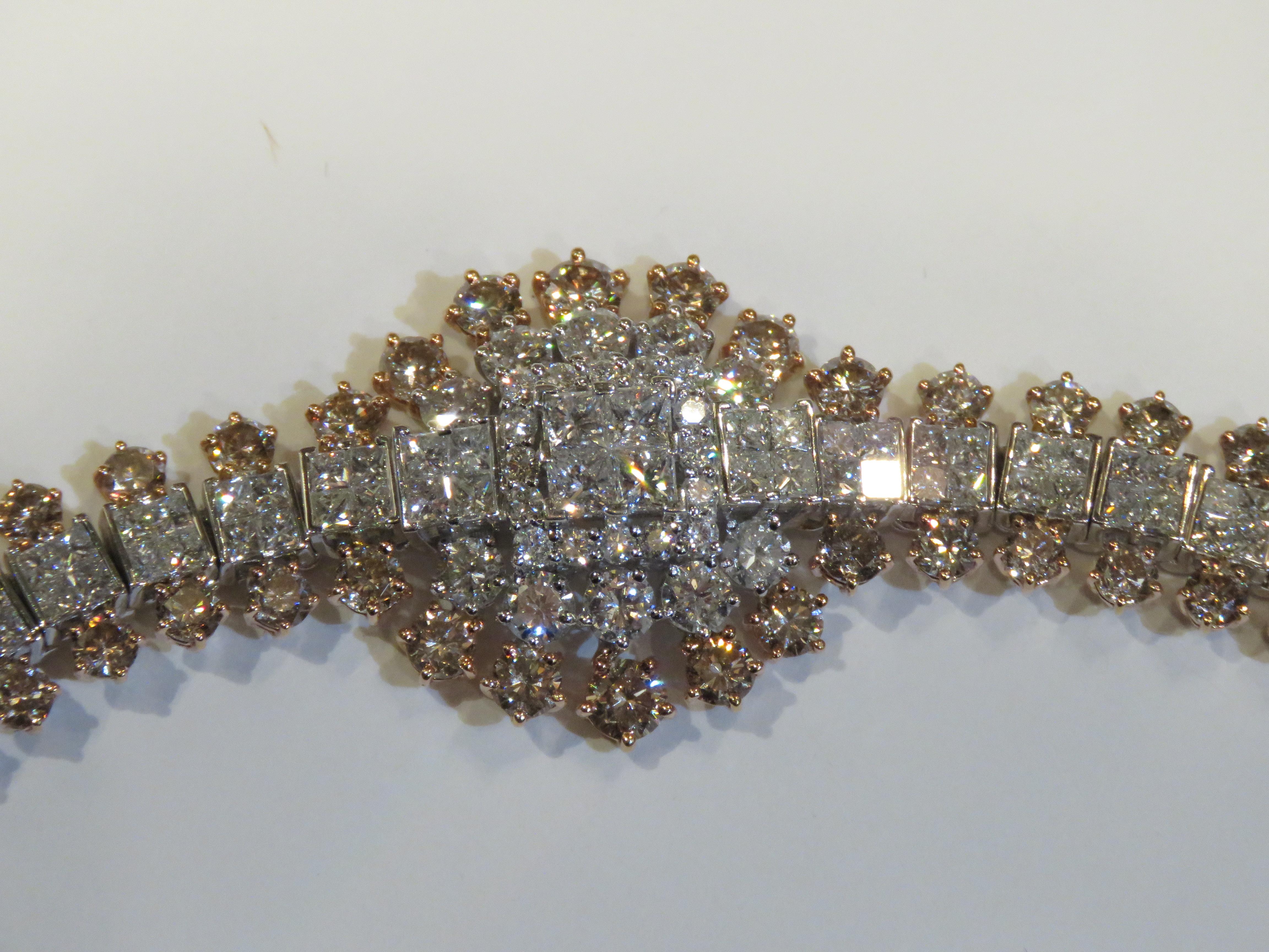 NWT $80, 900 Importante 18KT Magnífico 18.50CT Fancy Cognac Pulsera de Diamantes en Nuevo estado para la venta en New York, NY