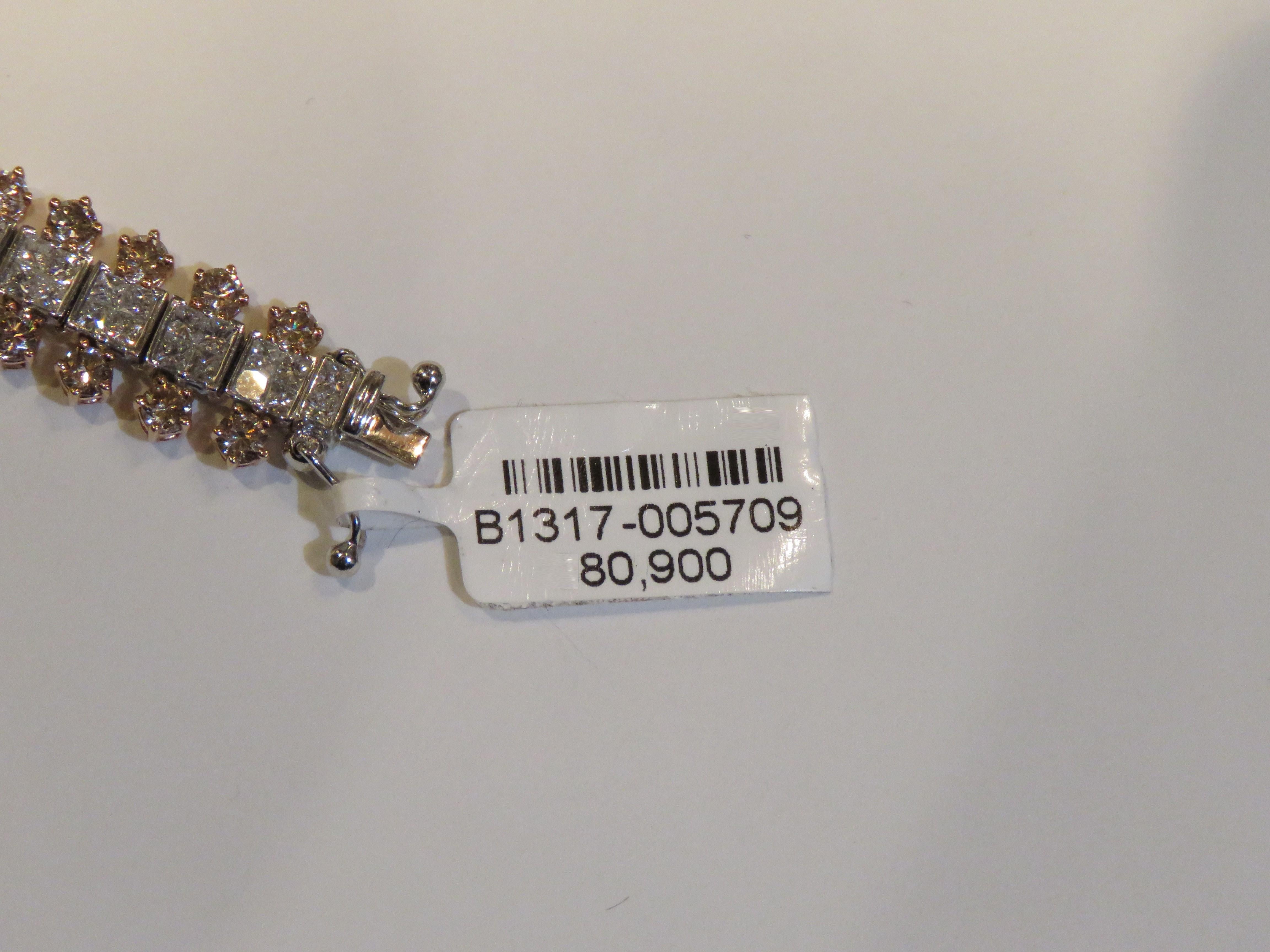 De las mujeres NWT $80, 900 Importante 18KT Magnífico 18.50CT Fancy Cognac Pulsera de Diamantes en venta