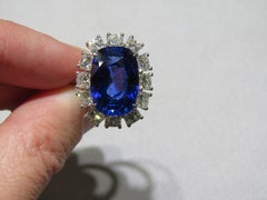 NWT $843, 300 18KT Gold Rare Large 20CT Ceylon Blue Sapphire Diamond Ring