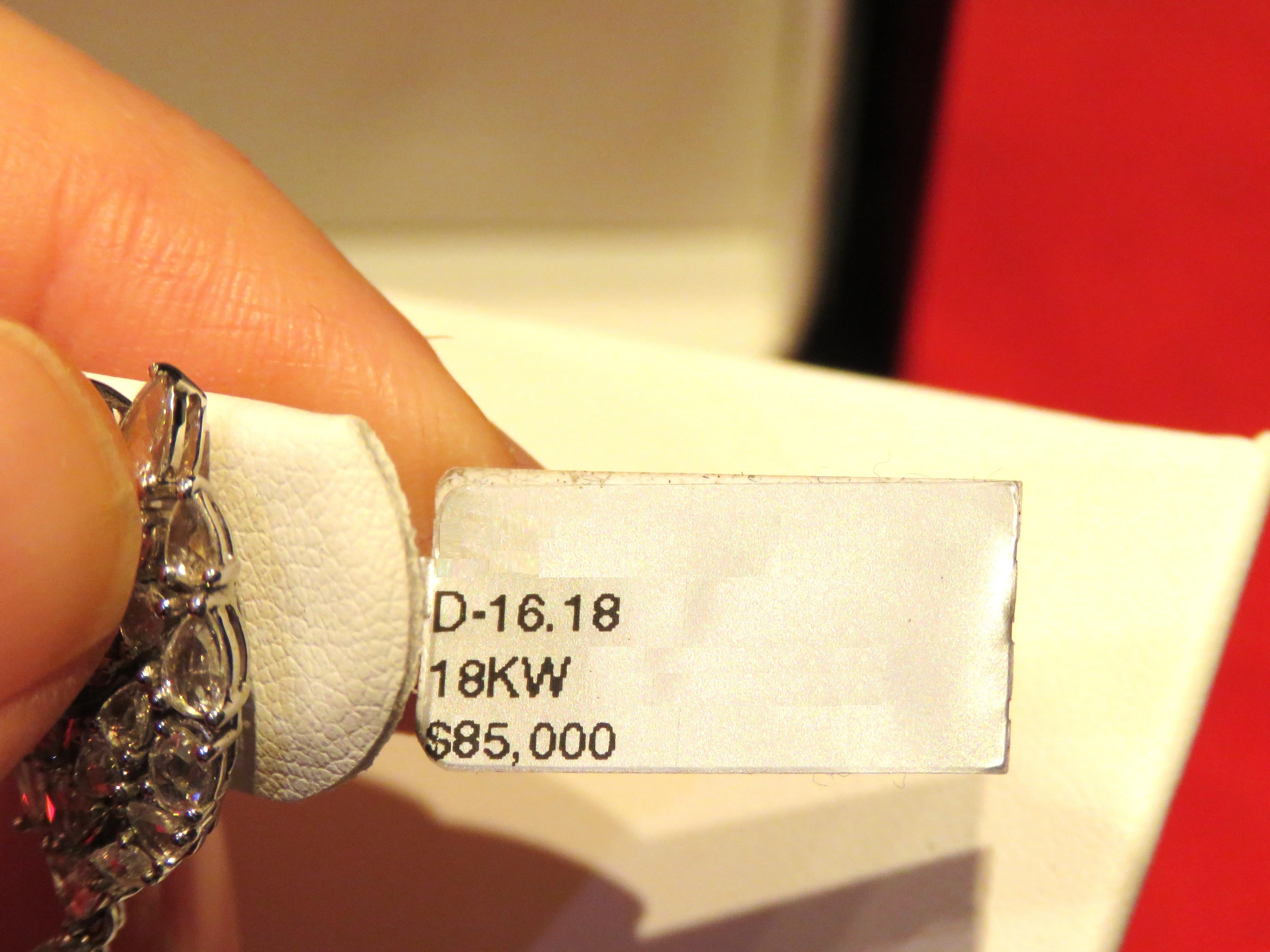 Women's NWT $85 000 18KT Gold Magnificent Fancy  Gorgeous Rosecut Diamond Drape Earrings For Sale