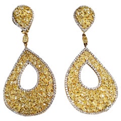 Goldohrringe, neu mit85. 000 prächtigem gelben Fancy-Diamant im Rosenschliff, Fancy-Ohrringen