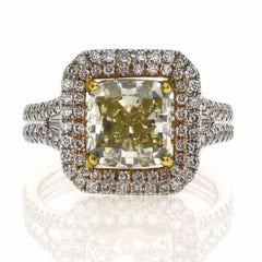 NWT $85, 000 Rare Important Fancy 18KT Gold Yellow Diamond Ring