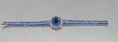 NWT $87, 000 Rare Fancy 18KT Gold 30CT Gorgeous Ceylon Sapphire Diamond Bracelet