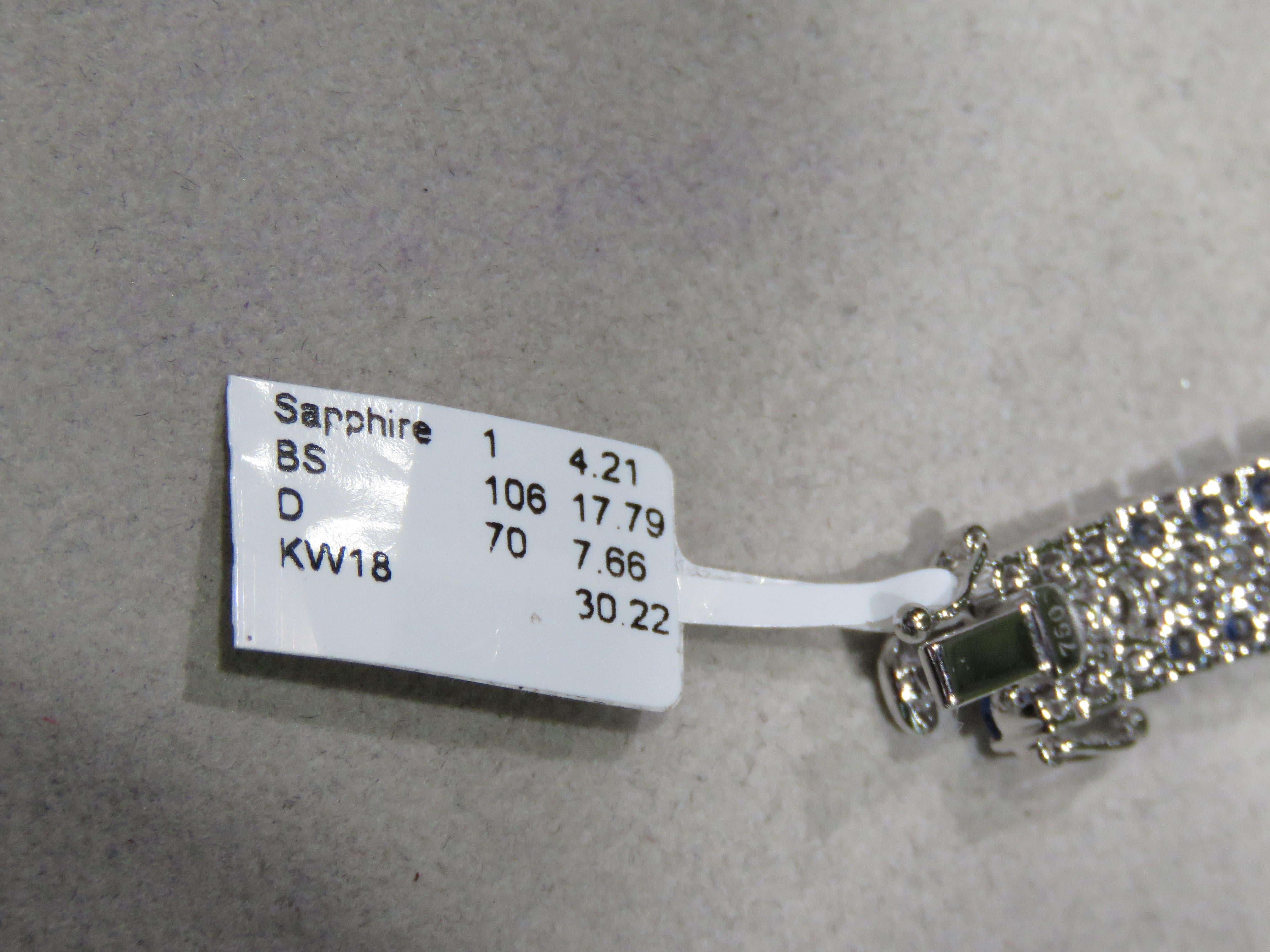 NWT $87, 000 Rare Fancy 18KT Gold 30CT Gorgeous Ceylon Sapphire Diamond Bracelet For Sale 2