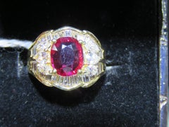 NWT $88, 500 Fancy Large 18KT Gold Glittering Ruby Diamond Cocktail Ring