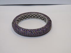 NEU $9, 000 Fancy Glittering 40CT Mehrfarbiges Saphir-Armreif Armband Armreif Manschette