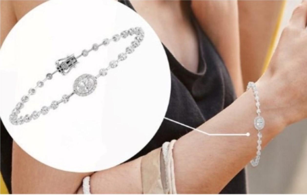 NWT $9, 000 Rara pulsera de tenis de oro de 18 quilates con diamantes ovalados de fantasía de gran tamaño Corte oval en venta