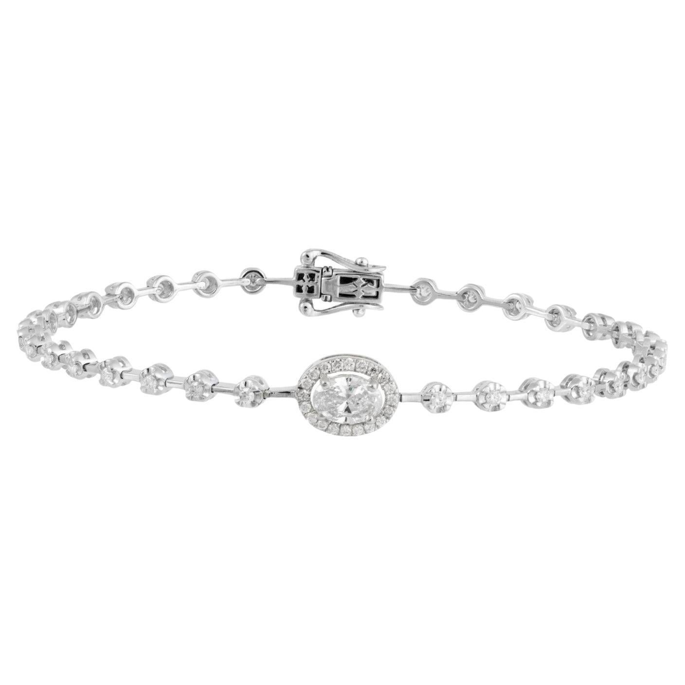 Seltenes glitzerndes ovales 18KT Gold-Tennisarmband, neu mit Diamanten, Neu 9. 000 $