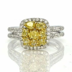 NWT $9, 000 Rare Important Fancy 18KT Gold Yellow Diamond Ring