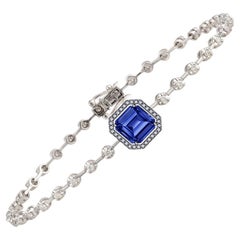 NWT $9, 500 Rare 18KT Gold Fancy Cut Glittering Tanzanite Diamond Bracelet