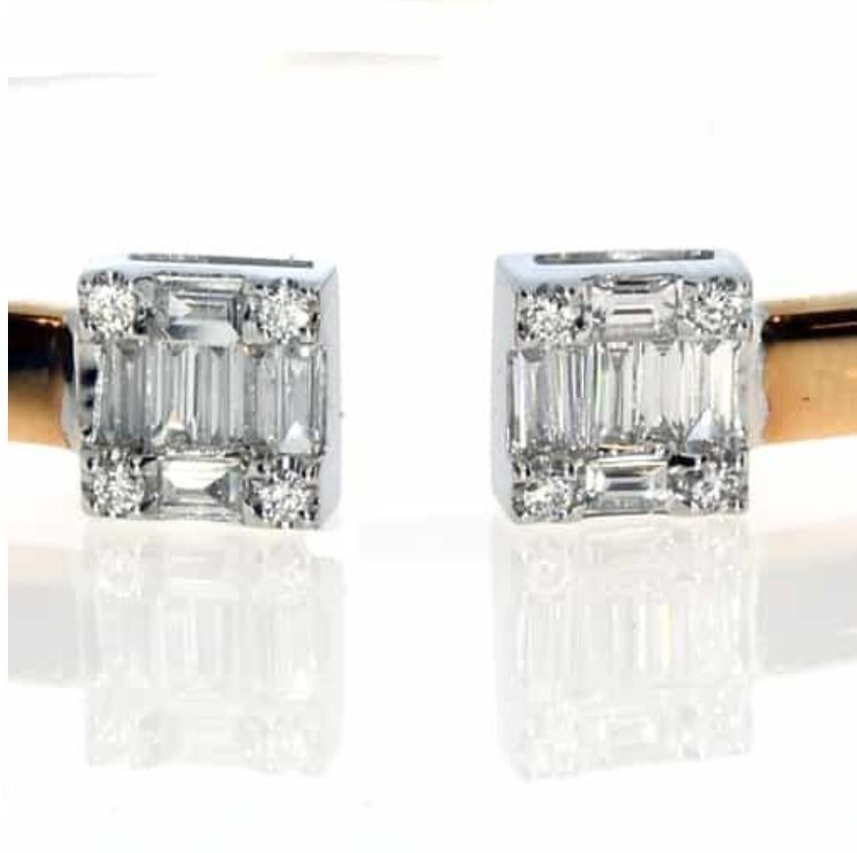 Taglio misto NWT $9, 936 Bracciale d'amore in oro 18KT con diamanti a forma di trilione e baguette in vendita