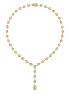 NWT $90, 000 Rare 18KT Gold Glittering Yellow Diamond Drop Necklace