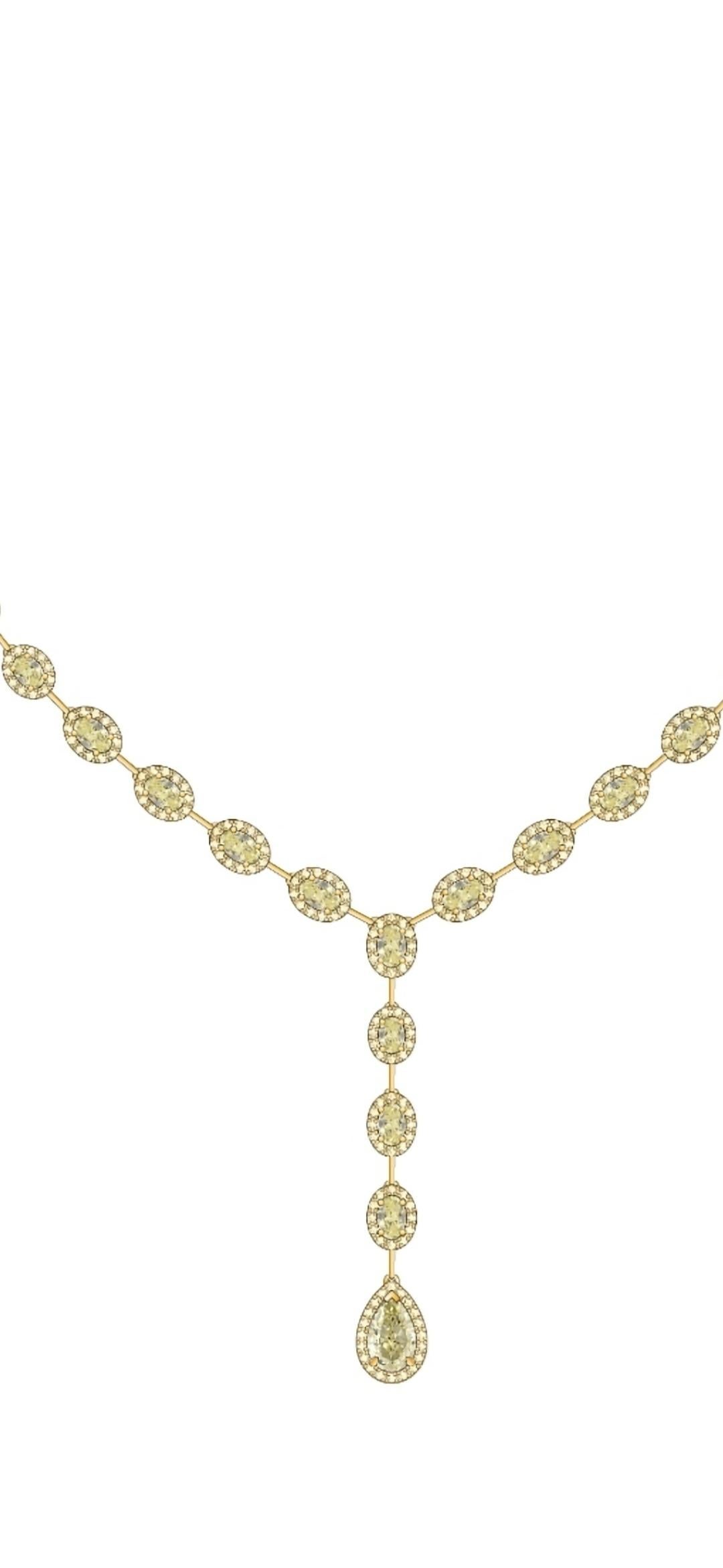 NWT $90, 000 Rare 18KT Gold Glittering Yellow Diamond Drop Necklace Corte mixto en venta