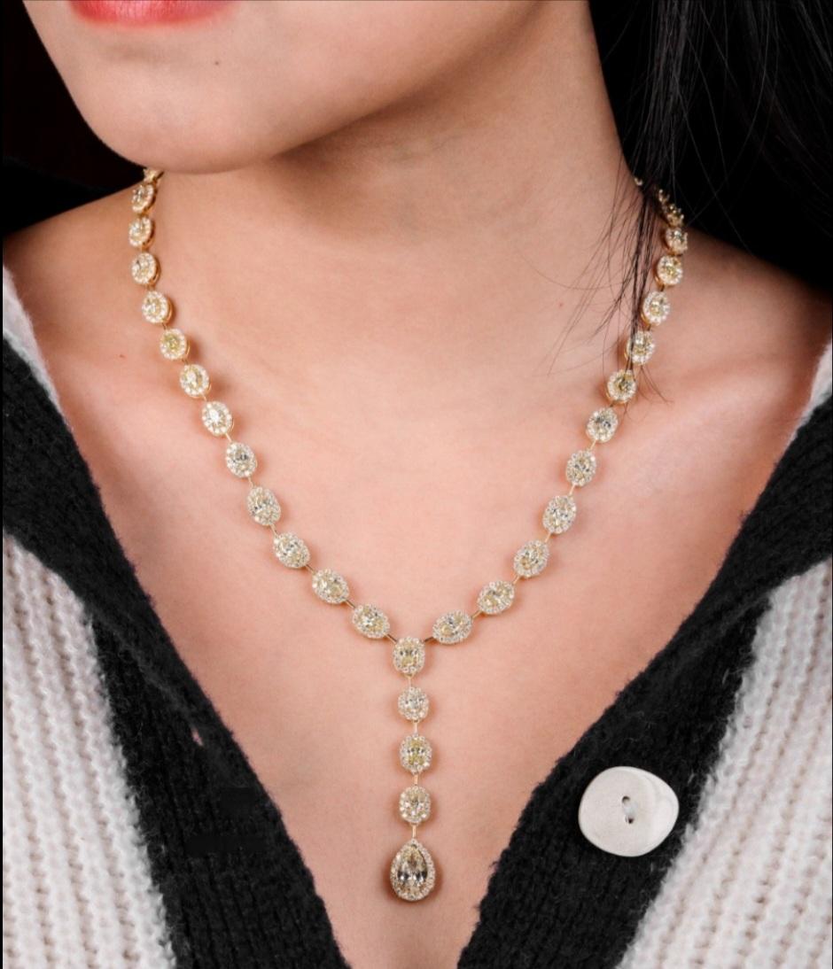NWT $90, 000 Rare 18KT Gold Glittering Yellow Diamond Drop Necklace en Nuevo estado para la venta en New York, NY