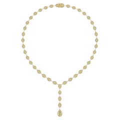 NWT $90, 000 Rare 18KT Gold Glittering Yellow Diamond Drop Necklace
