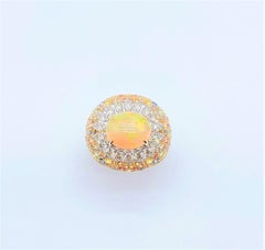NWT 9, 009 Rare 18KT Fancy Large Glittering Opal Rainbow Sapphire Diamond Ring