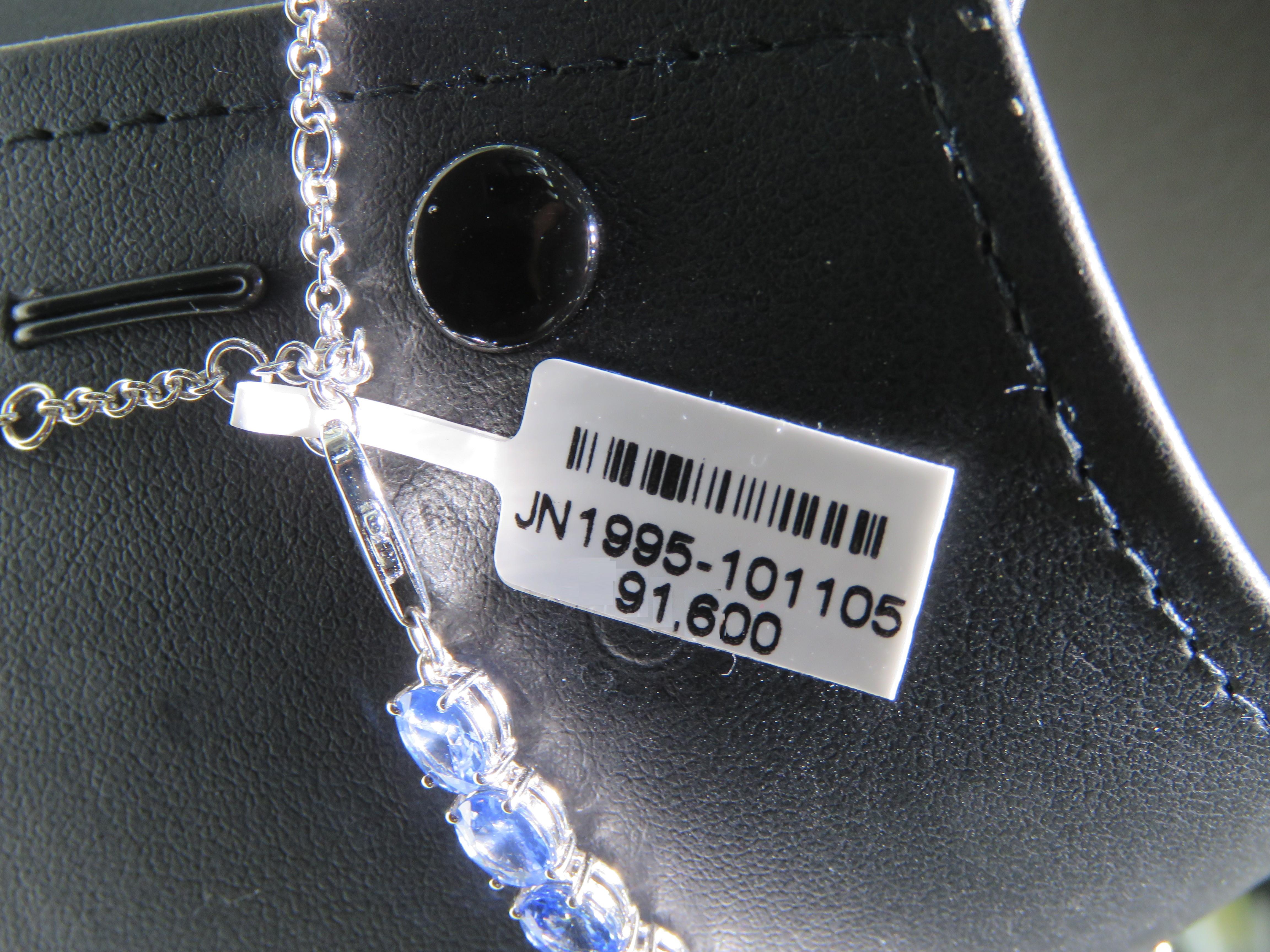 Taglio misto NWT $91, 600 Collana a goccia con diamanti e zaffiri di Ceylon da 44 carati 18KT in vendita