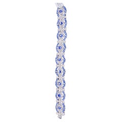 NEU $92, 100 Seltenes 18KT Gold Fancy 20CT Ceylon Blauer Saphir Diamant-Armband, Neu mit Diamanten