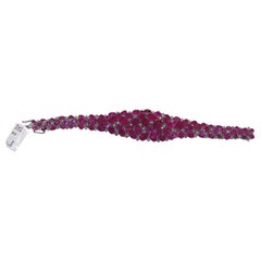 NWT $92, 400 Rare Fancy 18KT Gold 50CT Gorgeous Glittering Ruby Diamond Bracelet