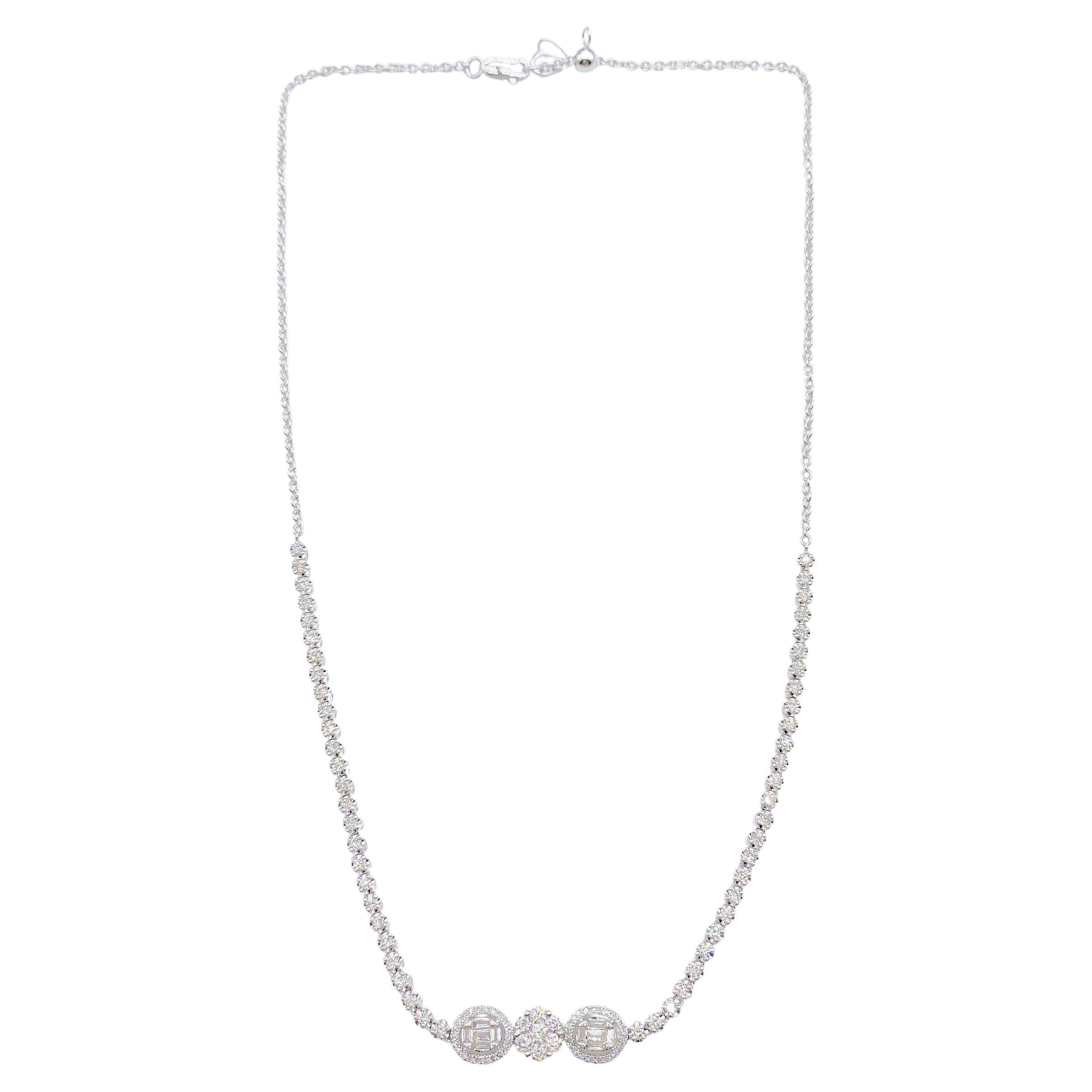 NEU $9, 209 18kt Gold Seltene prächtige glitzernde Diamant-Choker-Halskette