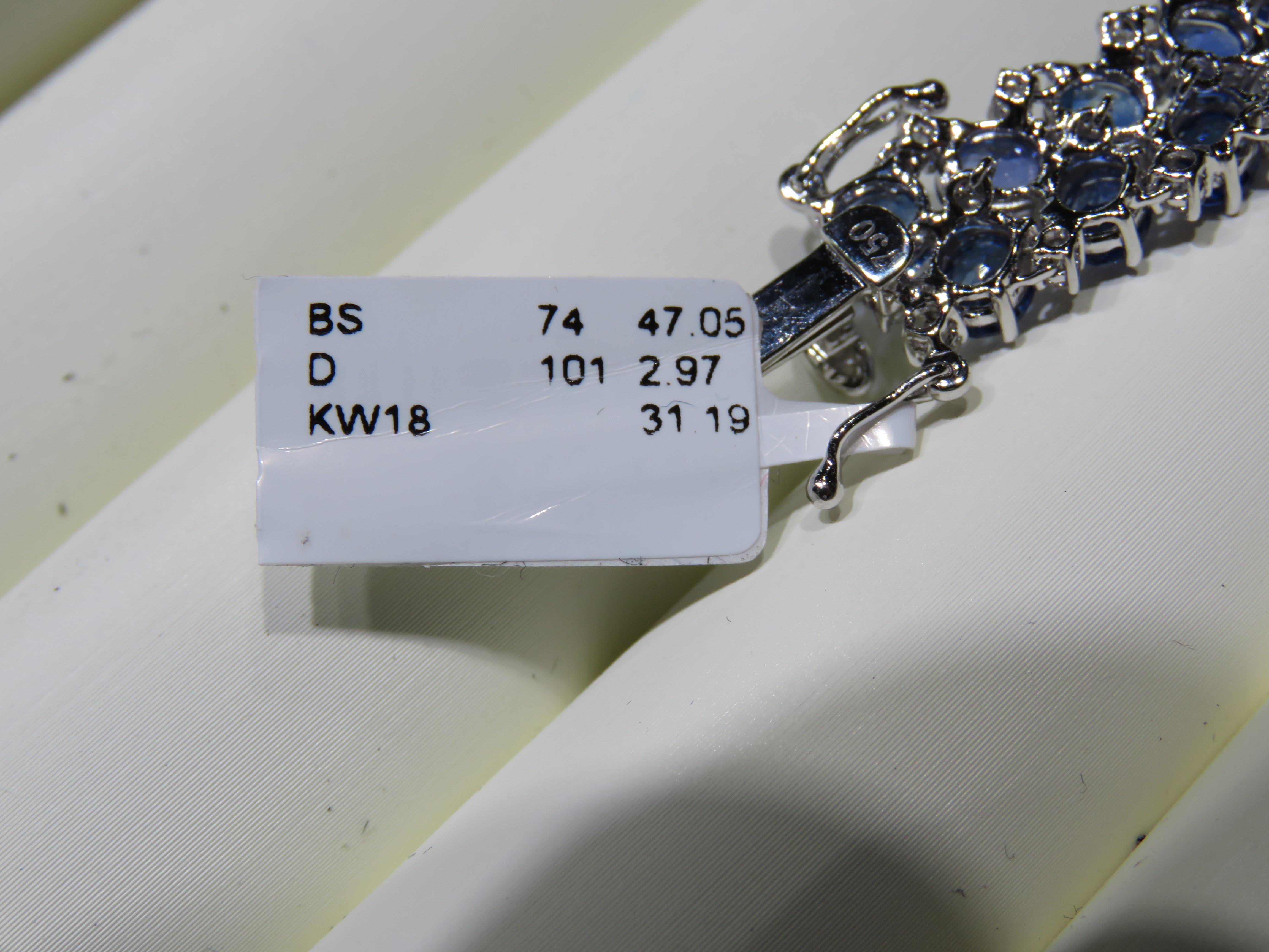 NEU $93, 000 Seltenes Fancy 18KT Gold 50CT Wunderschönes Ceylon Saphir-Diamant-Armband, neu mit Diamanten im Angebot 1
