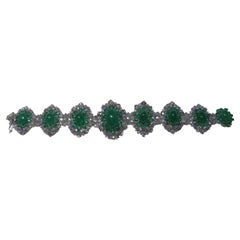 NWT $94, 000 18KT Gold Rare Important Fancy 50CT Emerald Diamond Bracelet