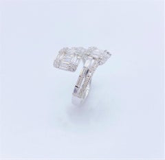 NWT $9,539 18KT Gold Wunderschöner Fancy Crossover Baguette Trillion Diamant-Ring