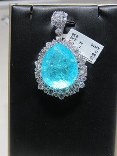 NWT 984, 000 18KT Magnificent Rare Fancy Paraiba Tourmaline Diamond Necklace