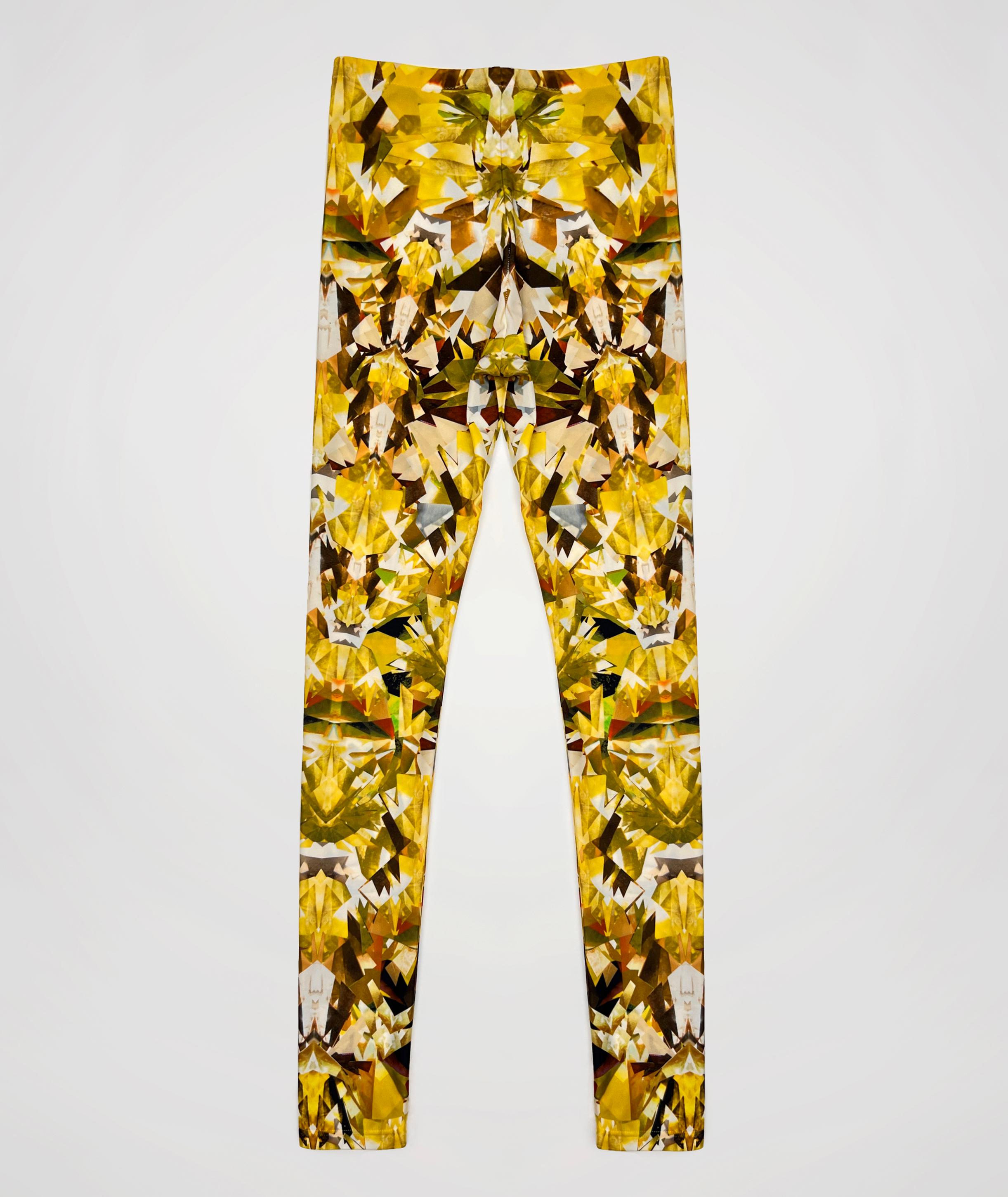 NWT Colección de leggings con estampado de caleidoscopio de cristal de Alexander McQueen: S/S 2009 Beige en venta