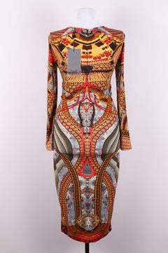 NWT Alexander McQueen SS 2010 „Samurai“-Kleid mit Print, neu mit Etiketten