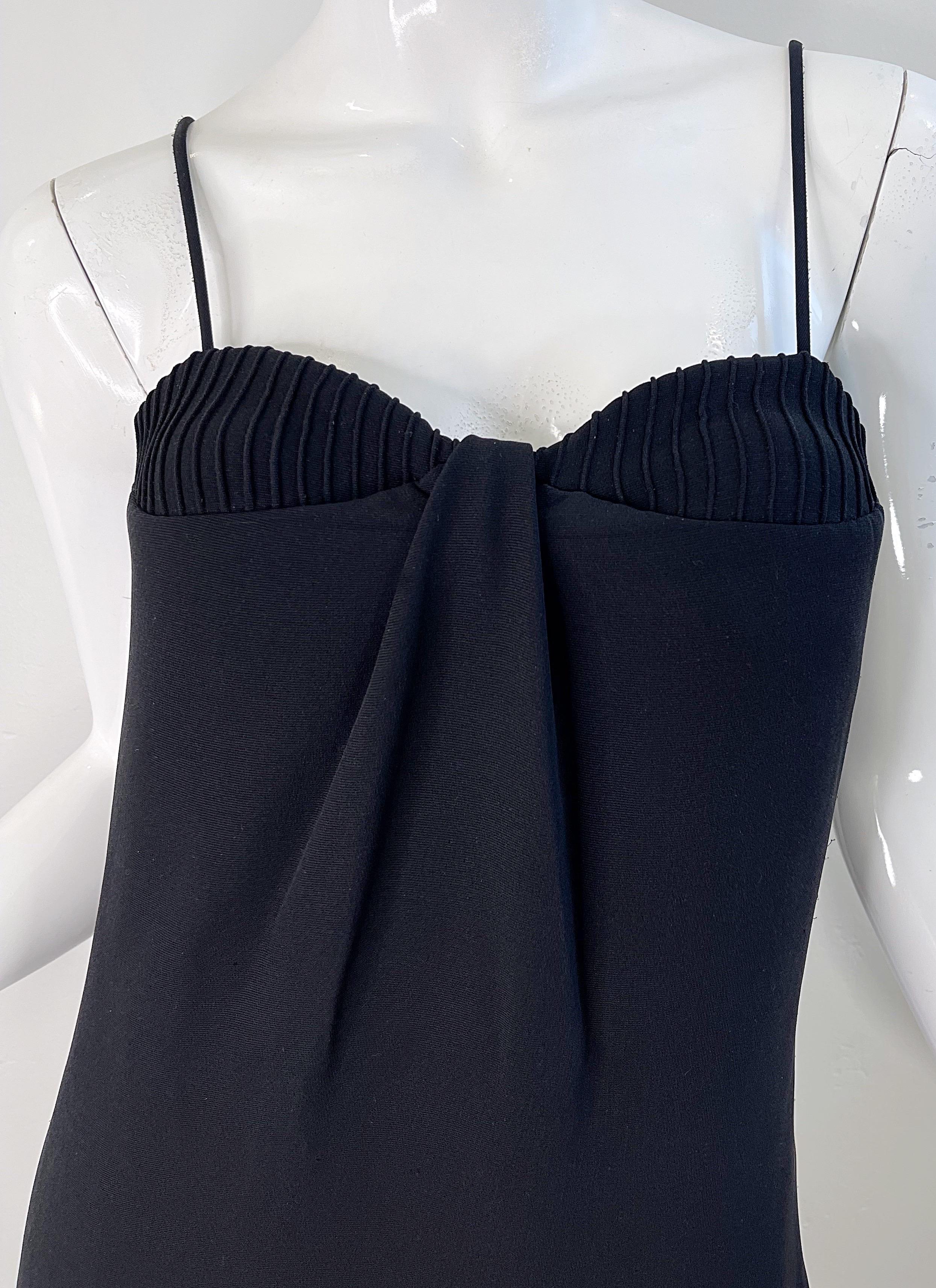 NWT Brandon Maxwell Spring 2018 Runway Size 2 / 4 Black Silk Dress LBD For Sale 1