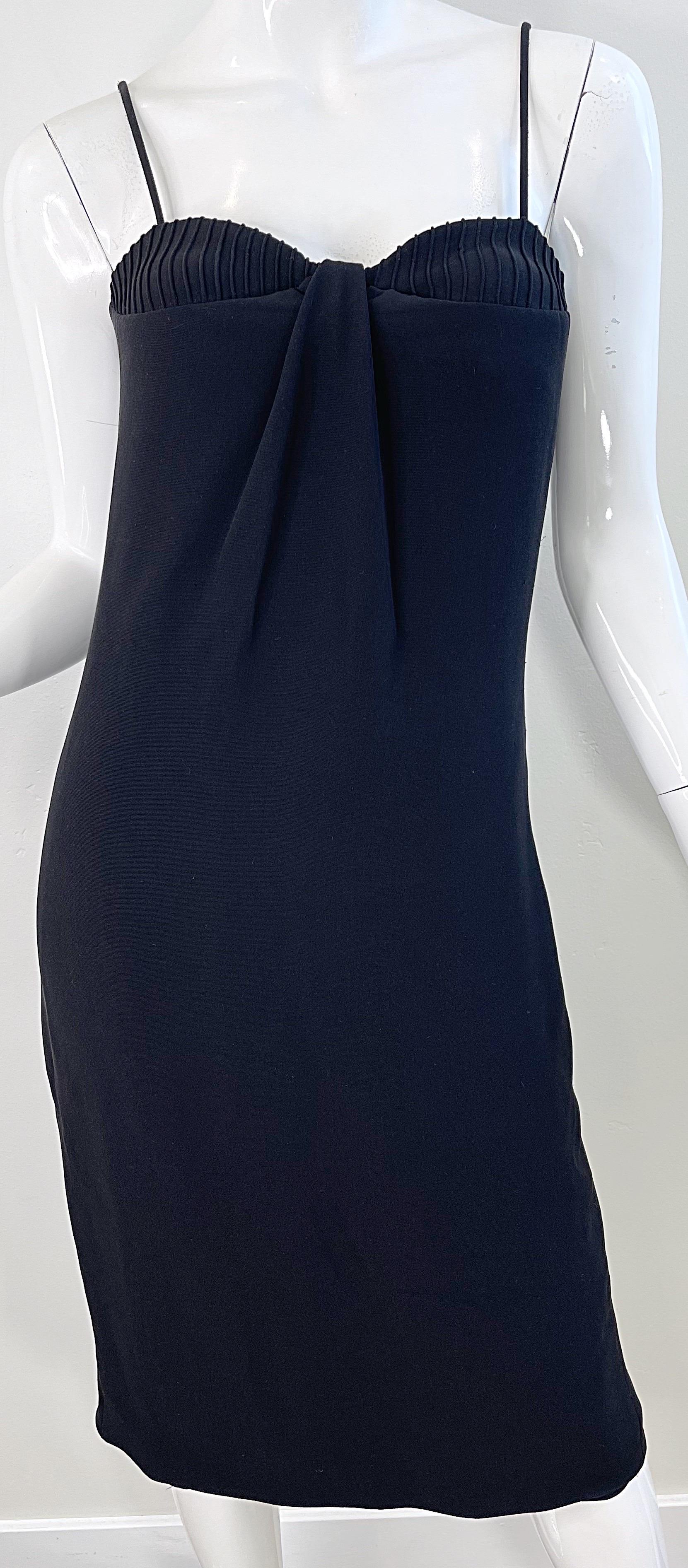 NWT Brandon Maxwell Spring 2018 Runway Size 2 / 4 Black Silk Dress LBD For Sale 4