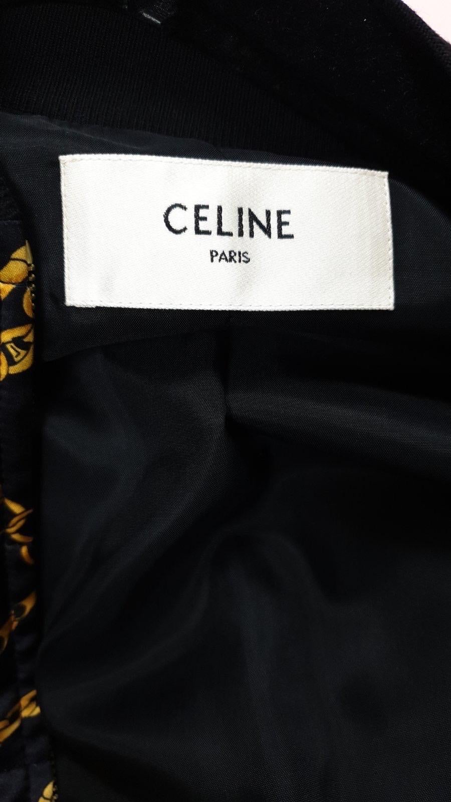 NWT Celine Black Navy Blue Bomber Jacket 6