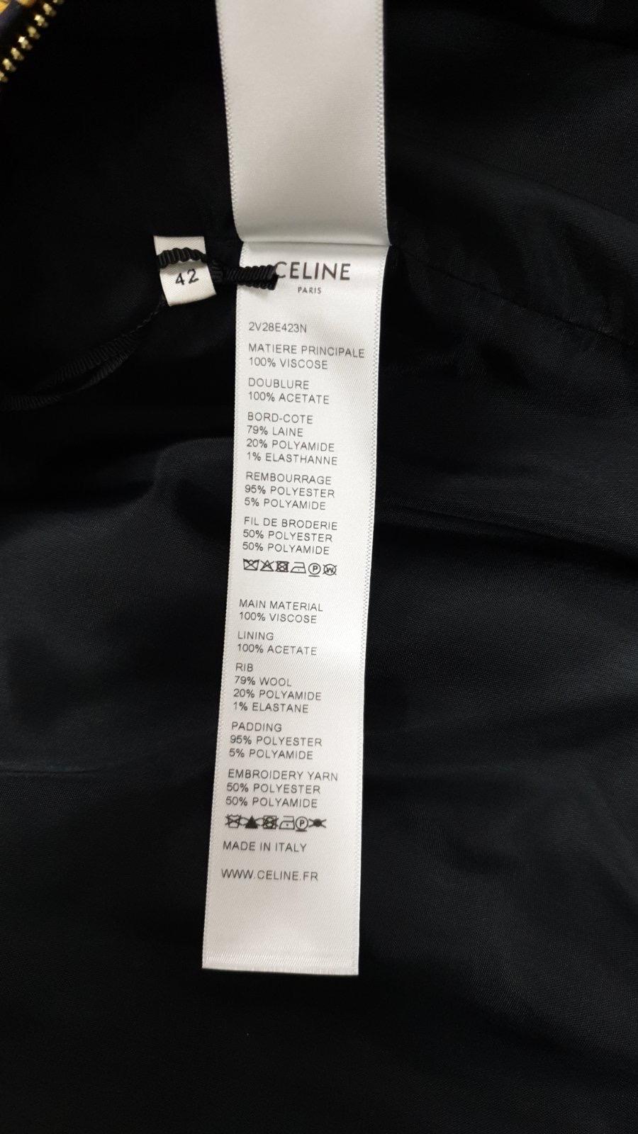 NWT Celine Black Navy Blue Bomber Jacket 7