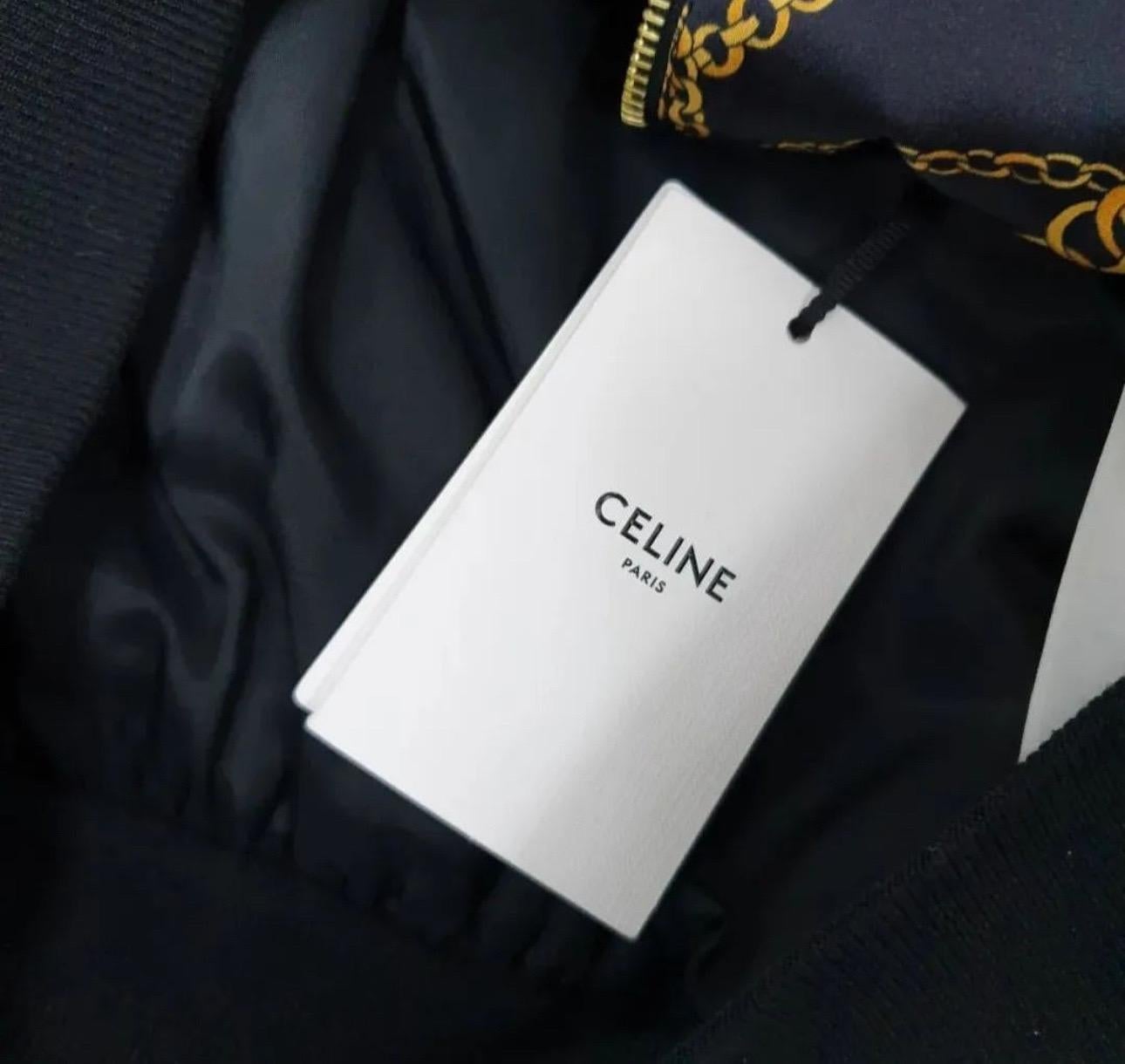 NWT Celine Black Navy Blue Bomber Jacket 1