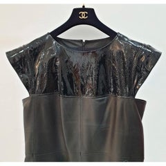 NWT Chanel 18S Black Lambskin Mini Dress Sz.50