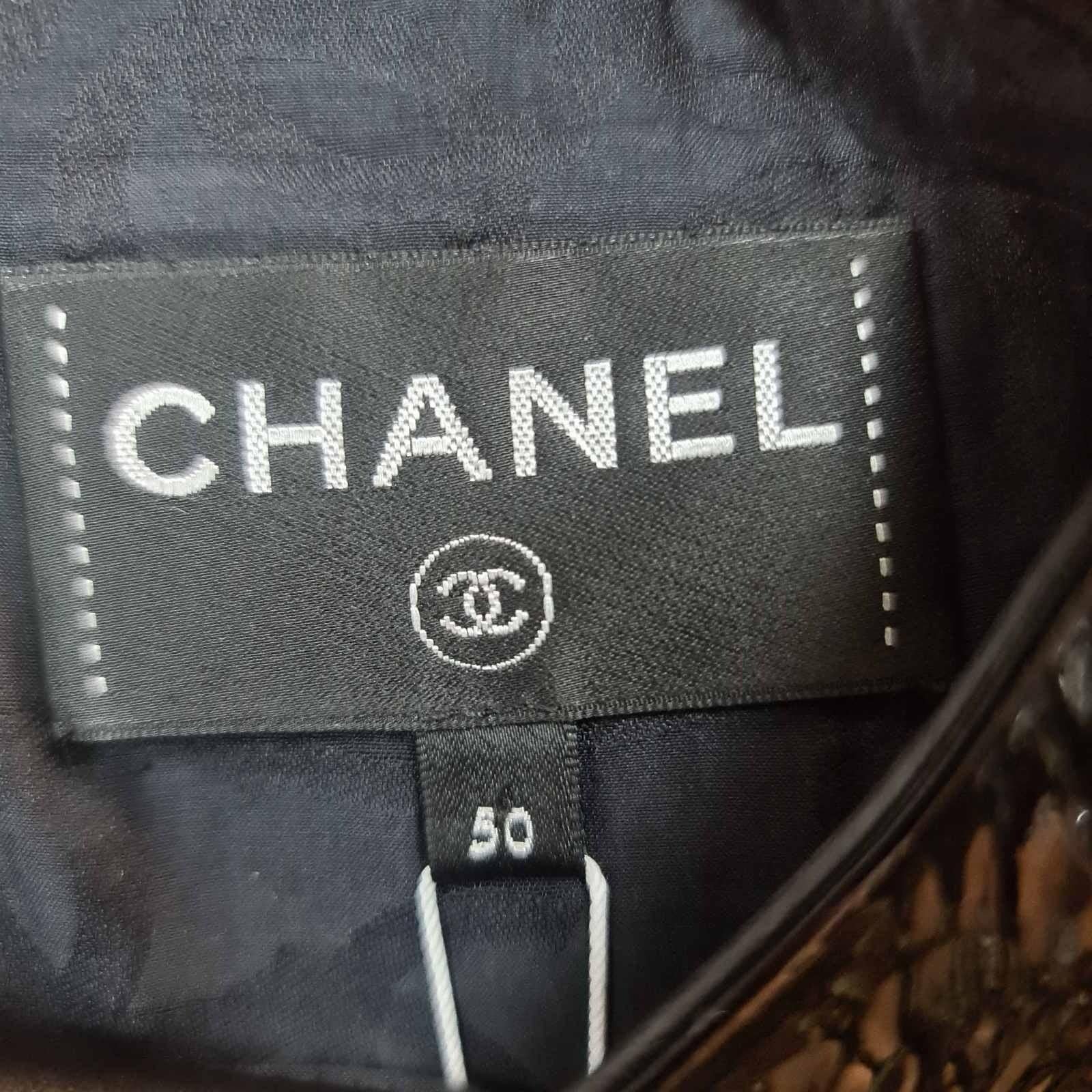 NWT Chanel 18S Schwarz Lammfell Mini Kleid Sz.50 im Angebot 4