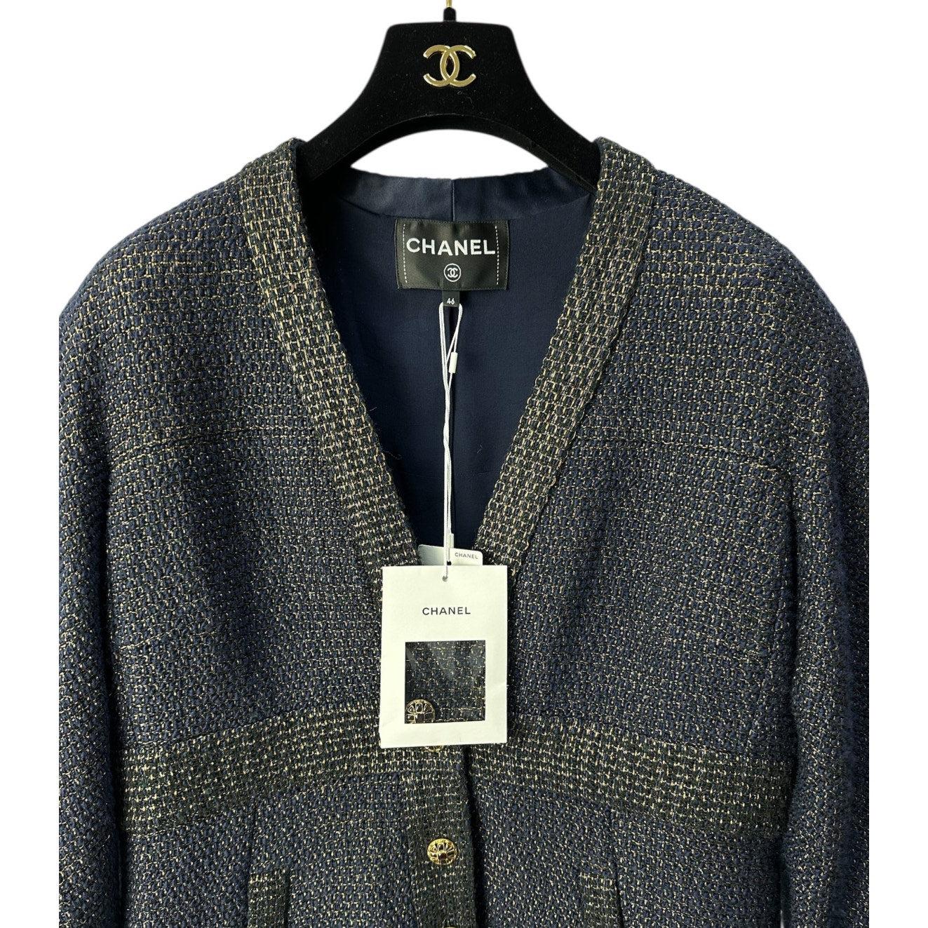 Nero NWT Giacca Chanel 19A Métiers d'Art Egypt - Taglia 46 in vendita