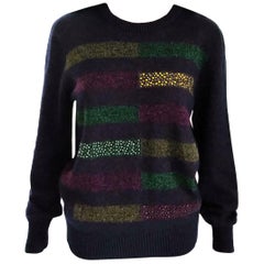 NWT Chanel 2012 12A Runway Crystal & Metallic Multi Color Sweater FR 40/ US 6 8