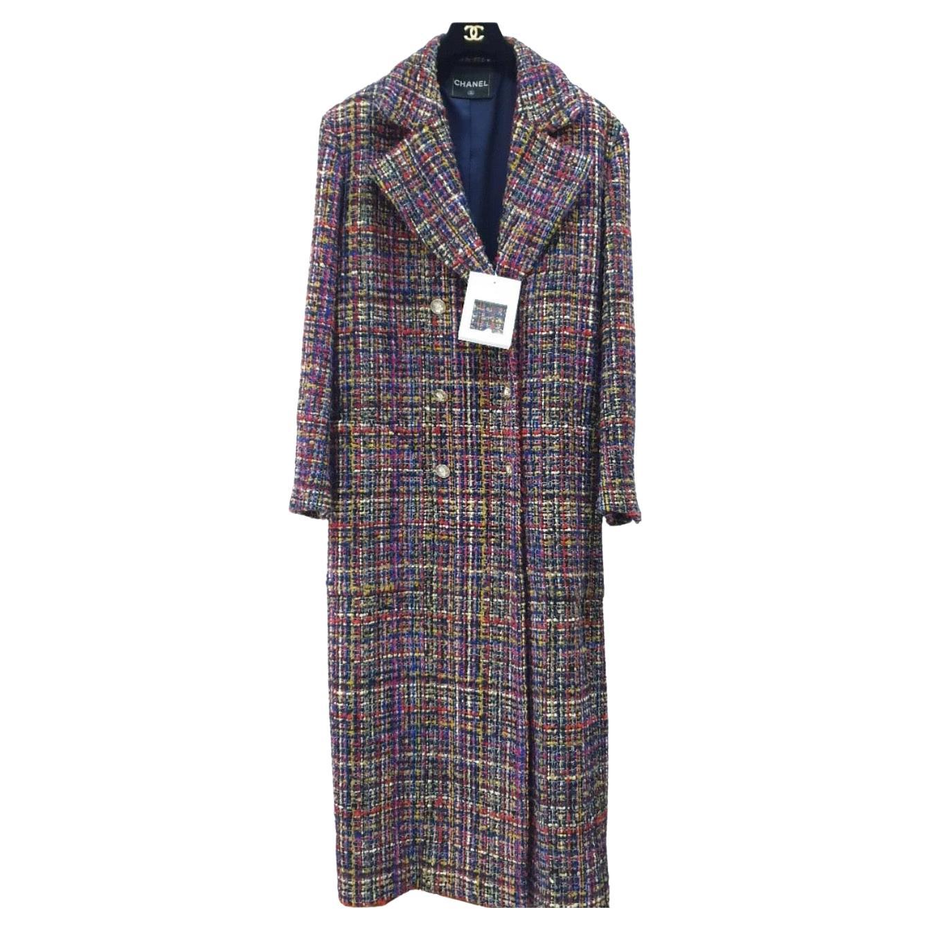 NWT Chanel 2021 Tweed Pattern Coat Sz.42 For Sale